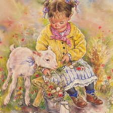 Схема вышивки «Серия  дети " С дружком"»