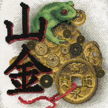 Схема вышивки «жабка для привлечения денег»