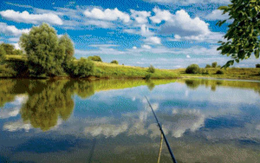 Озеро - картина, природа, озеро - предпросмотр