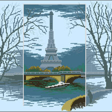 Схема вышивки «эйфелева башня»
