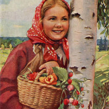 Схема вышивки «Ретрооткрытка»