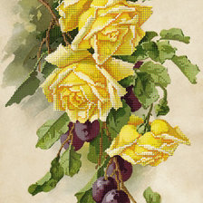 Схема вышивки «панно "Розы со сливой"»