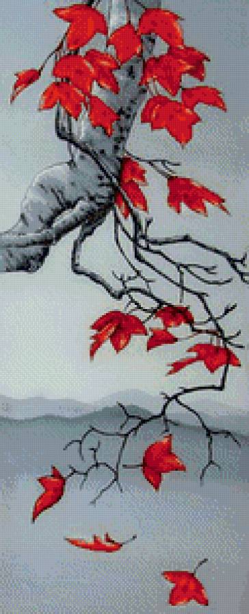 Пейзажи Азии - пейзаж, китай, азия, горы, красный клен, восток, япония - предпросмотр