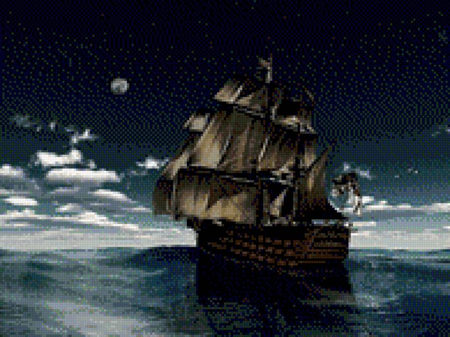 Корабль в ночи - ночь, корабль - предпросмотр