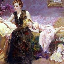 Схема вышивки «мать и дитя»