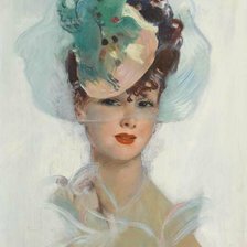 Схема вышивки «Дама в шляпке»