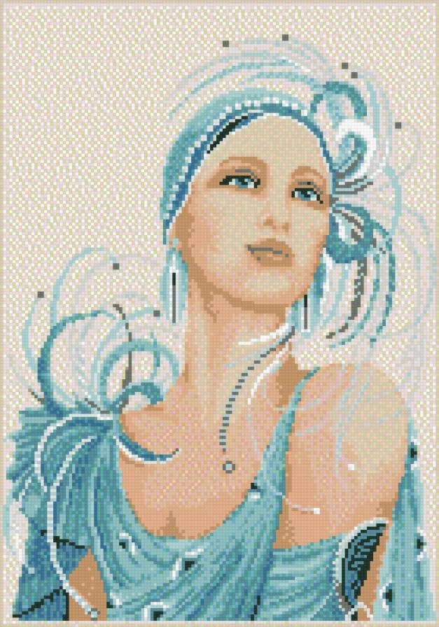 Девушка в голубом - предпросмотр