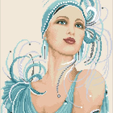 Схема вышивки «Девушка в голубом»