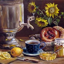 Схема вышивки «Натюрморт с самоваром»