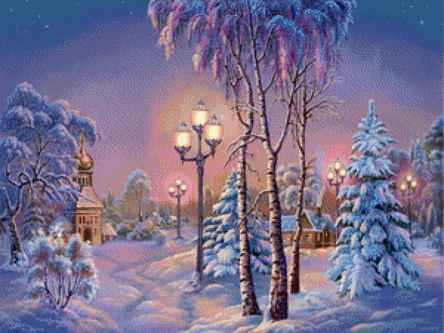 пейзаж зимний - зима, пейзаж - предпросмотр