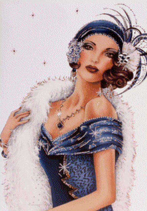 Дама - дама, ретро, открытка - предпросмотр