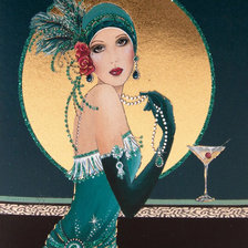 Схема вышивки «Дама»