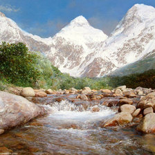 Схема вышивки «Горная река»