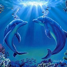 Схема вышивки «Дельфины»
