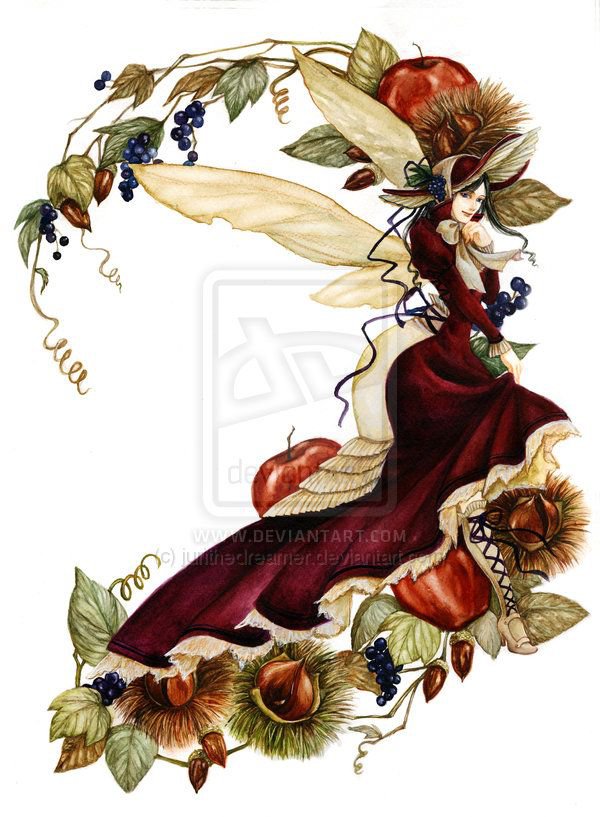 Фея осеннего урожая - фэнтези, эльфы, девушка - оригинал