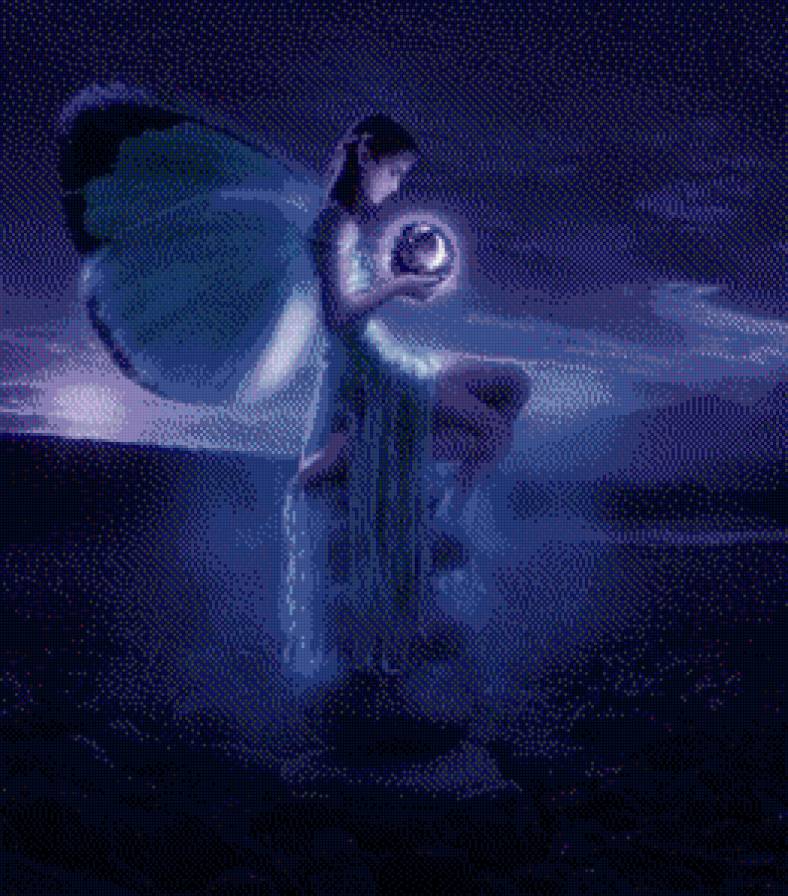 Звездный шар - девушка, фэнтези, эльфы - предпросмотр