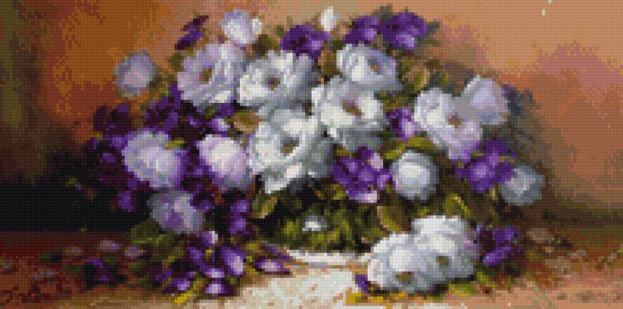 Розы в корзине - букет, цветы, розы - предпросмотр