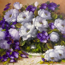 Схема вышивки «Розы в корзине»