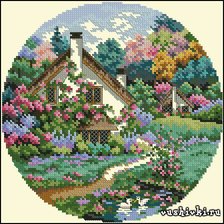 Схема вышивки «Цветы у дома»