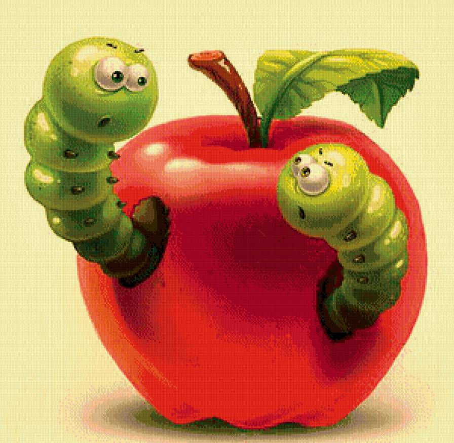 Серия "Фрукты, ягоды" Забавные червячки" - предпросмотр