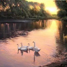 Схема вышивки «Гуси»