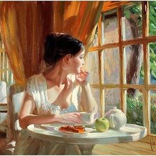 Схема вышивки «девущка»