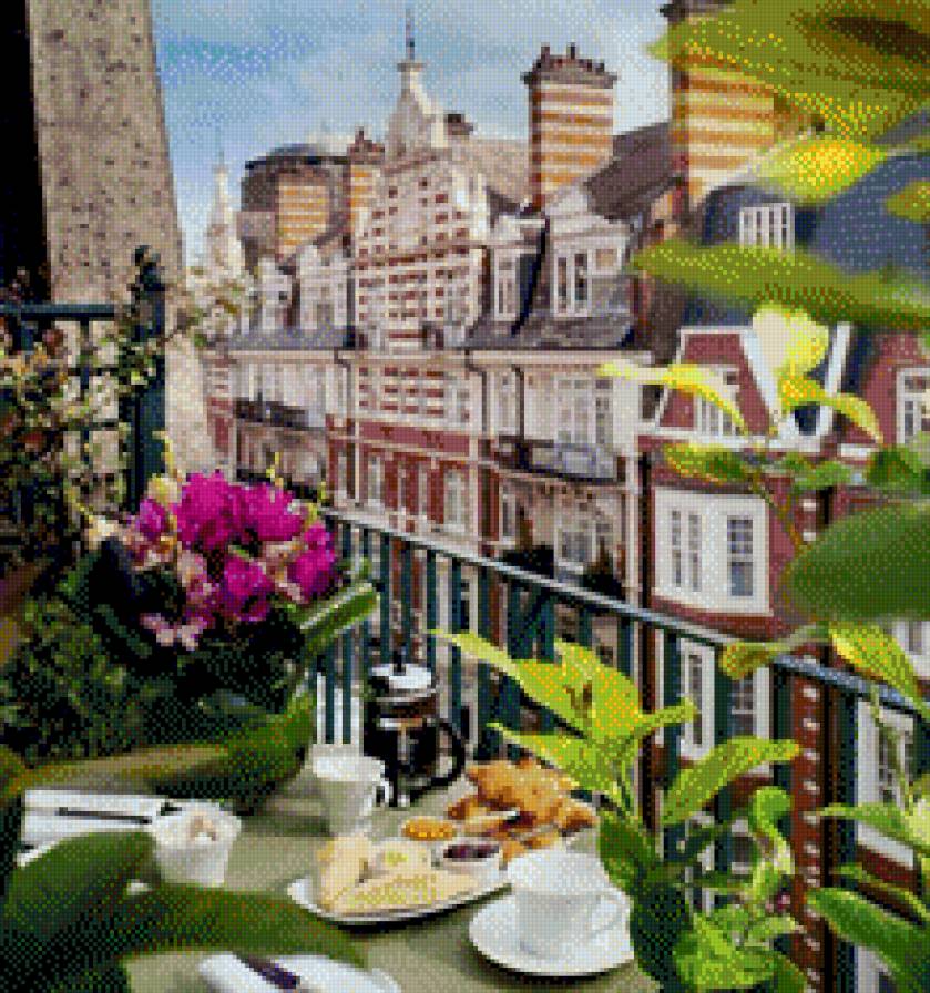 Утренний кофе - вид из окна - предпросмотр