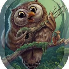 Схема вышивки «Поющая совушка»