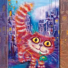 Схема вышивки «Забавный кот»