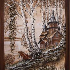 Схема вышивки «Храм на бересте»