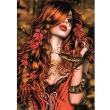 Схема вышивки «Девушка со змеей»