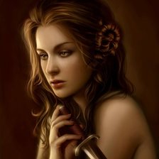 Схема вышивки «Девушка с кинжалом»