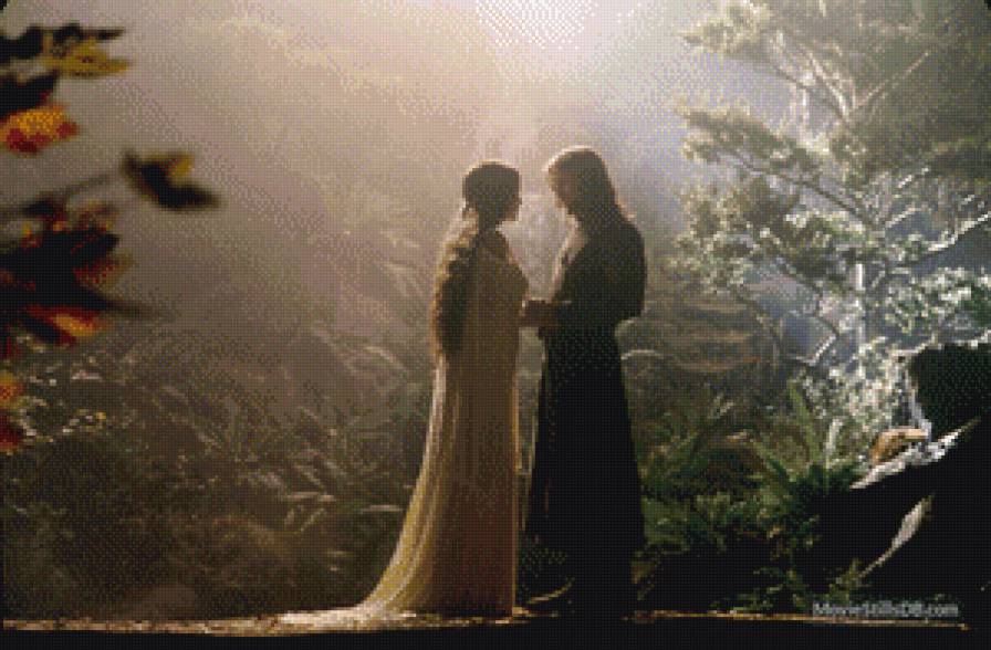 Арагорн и Арвен - арвен, поцелуй, эльфы, арагорн, властелин колец - предпросмотр