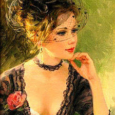 Схема вышивки «Серия "Женский образ" Девушка в шляпке"»