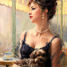 Схема вышивки «Серия "Женский образ" Девушка в шляпке"»