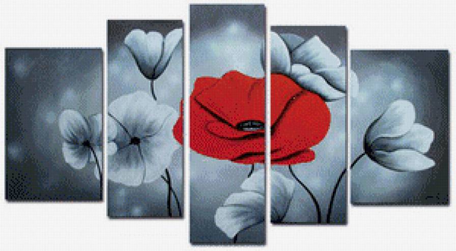 полиптих - цветы, полиптих, триптих - предпросмотр