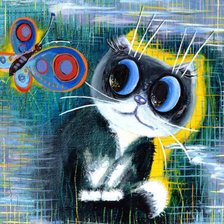 Схема вышивки «Коты-глазастики»