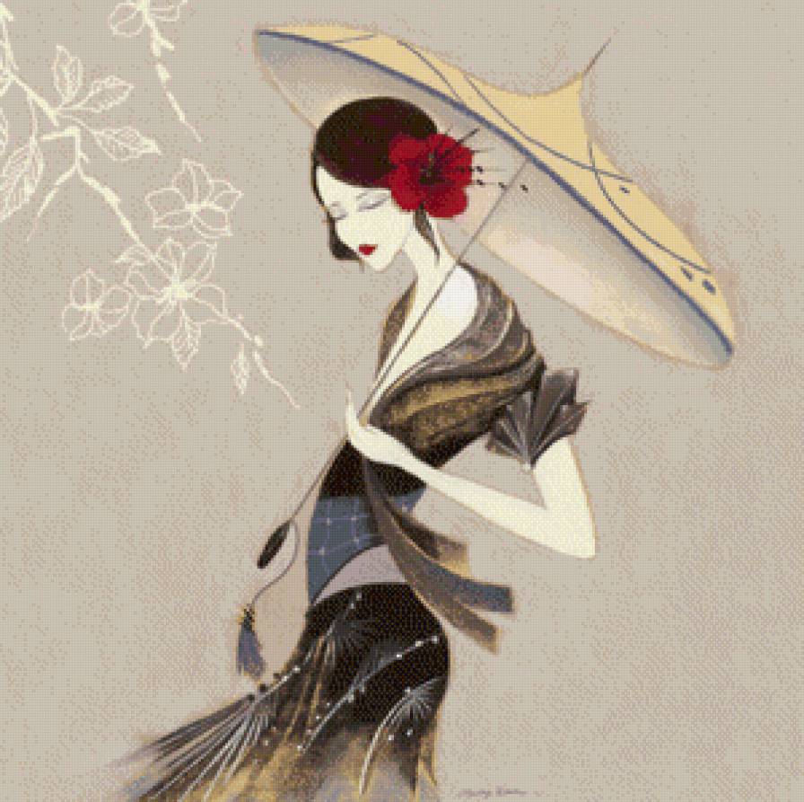 китайский мотив - китай, девушка - предпросмотр