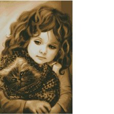 девочка с котёнком