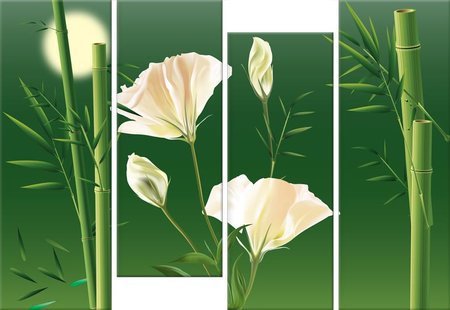 триптих - цветы, триптих - оригинал