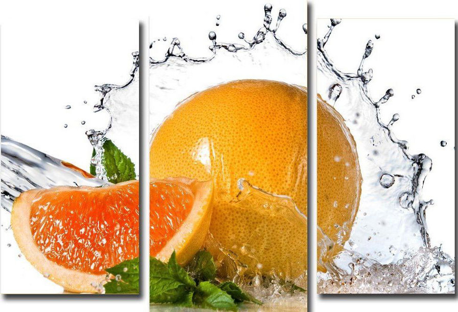 на кухню - фрукты, триптих - оригинал