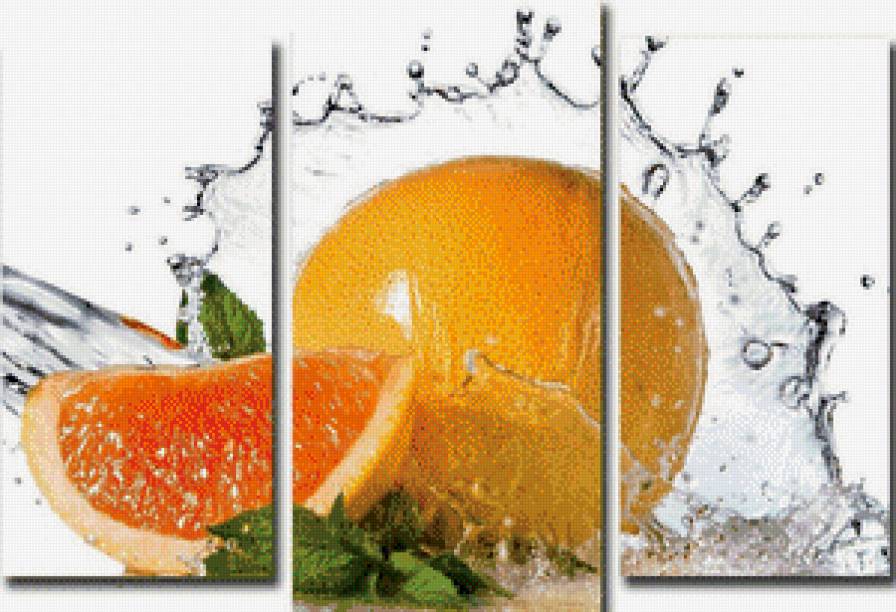 на кухню - триптих, фрукты - предпросмотр