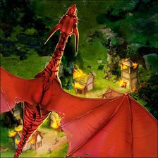 Схема вышивки «дракон в полёте»