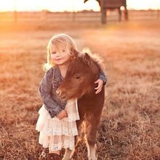 Схема вышивки «серия "дети с живностями"»