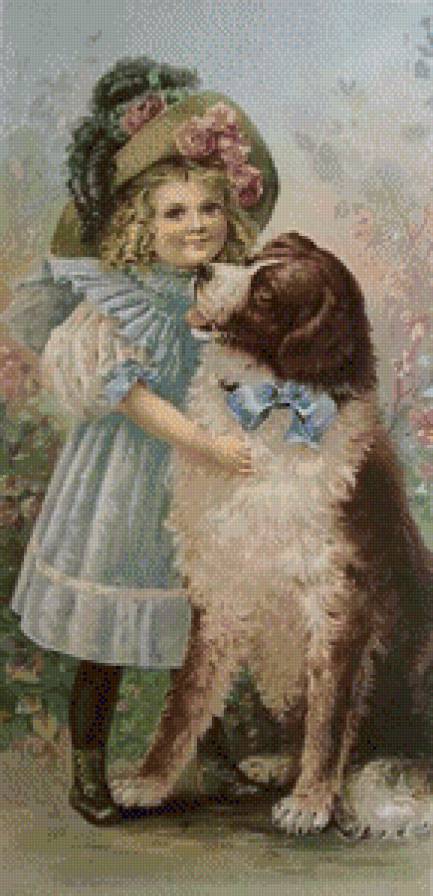 серия "дети с живностями" - дети.животные.собака - предпросмотр