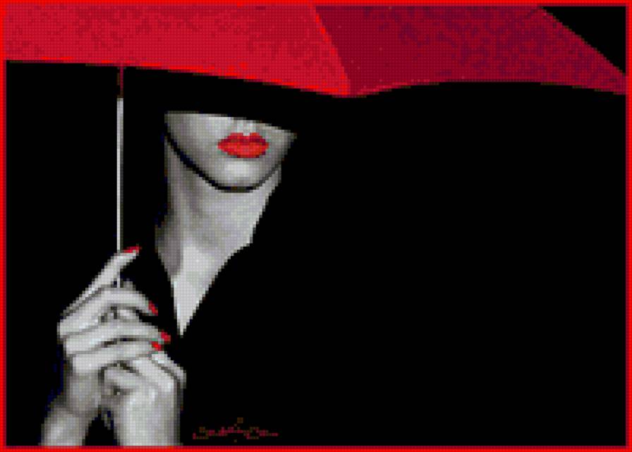 Красный зонт - предпросмотр