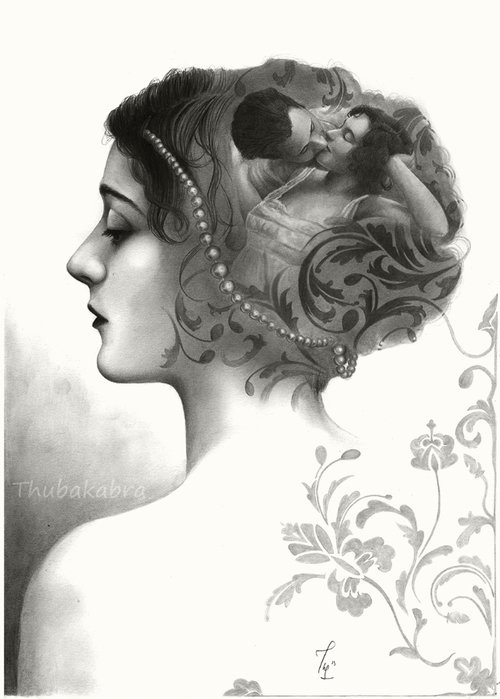 профиль - девушка, портрет, романтика - оригинал