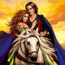 Схема вышивки «Влюбленные всадники»