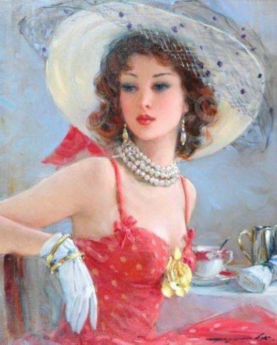 Девушка в шляпе - оригинал