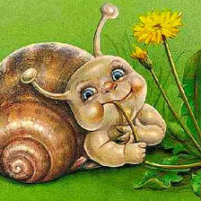 Схема вышивки «Серия "Мультяшки" Улиточка и одуванчик"»